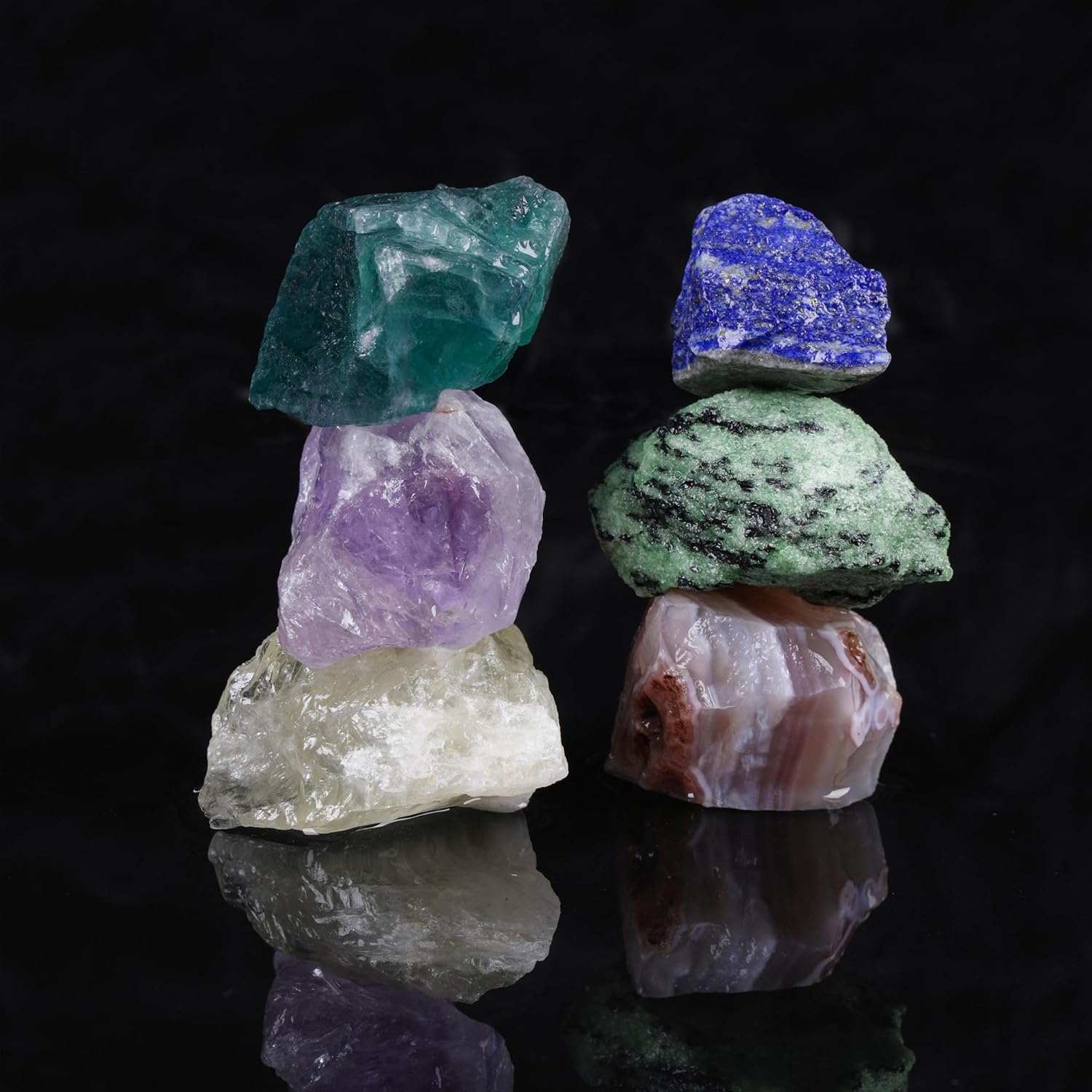 Anxiety Release Crystal Set - 6 Natural Stones for Calming Panic & Easing Overthinking