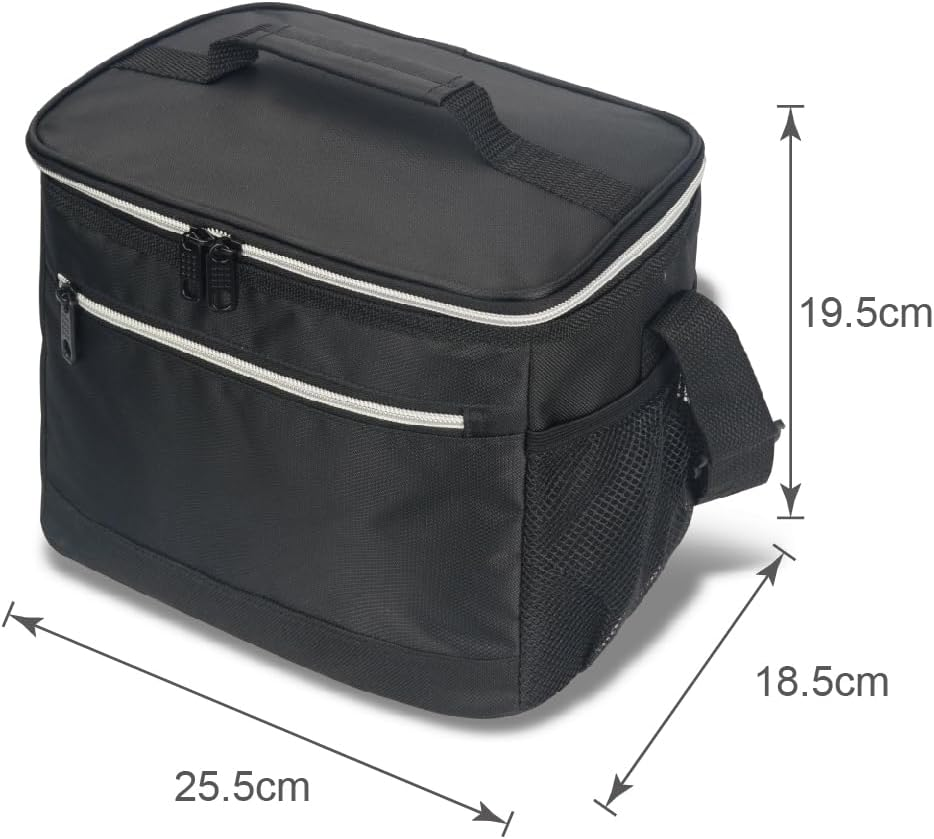 EAGLEMATE BPA Free Insulated Lunch Bag for Adults &ndash; Leakproof Thermal Lunch Box Tote with Shoulder Strap, Reusable Soft Cooler for Men Women Work School Picnic Office Travel (Black) - Gray image number 6