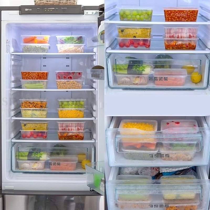 WADY Meal Prep Containers, 50 Pack Plastic Storage Food Containers with Lids, BPA Free Reusable Meal Prep Containers, Plastic Food Storage Trays with Airtight Lids (750Ml) image number 3