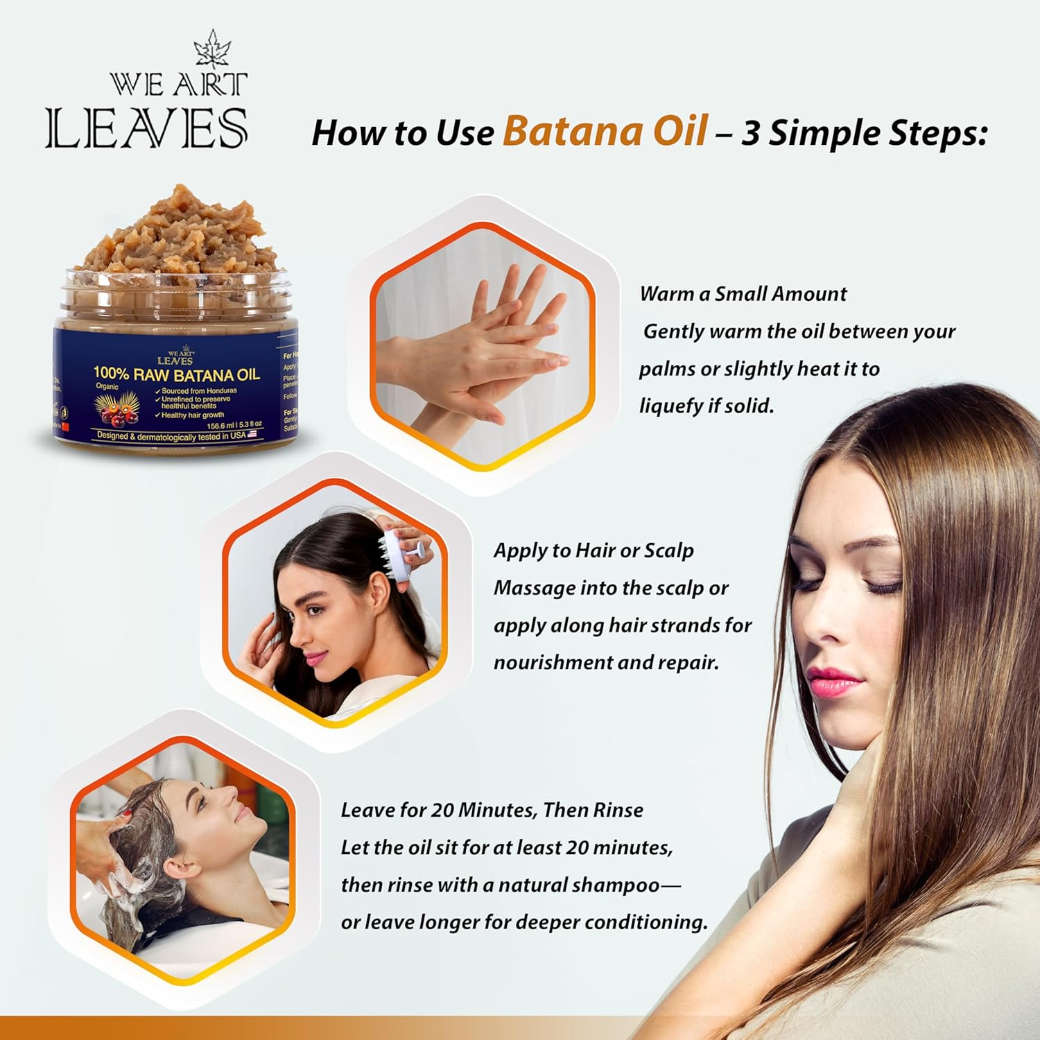 Raw Batana Oil for Hair Growth Dr Sebi - 156Ml Organic Honduras Batana Oil - 100% Natural for Thicker, Stronger Hair for Men and Women