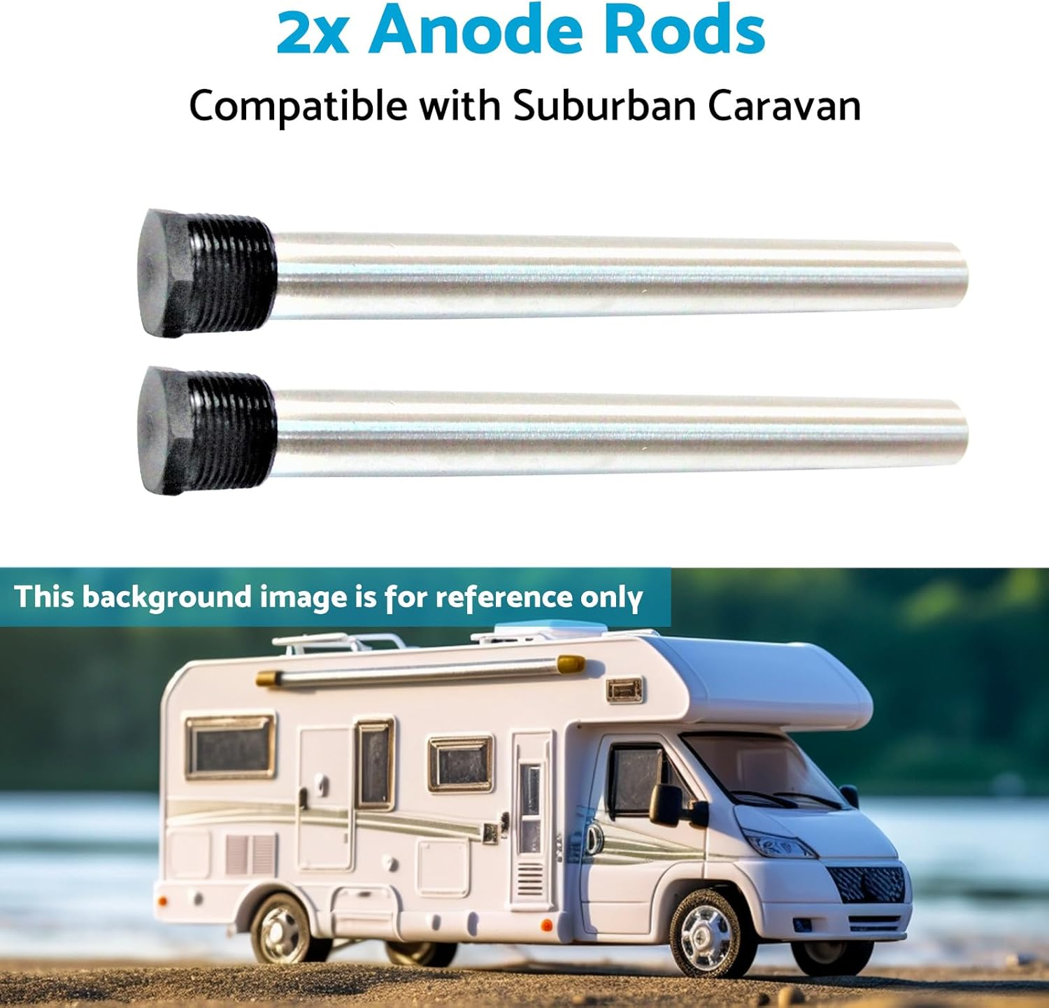 MAX COOL 2 Pack RV Water Heater Anode Rods Suitable for Suburban Caravan Hot Water Service Anode SW6DA (2 PCS) image number 2