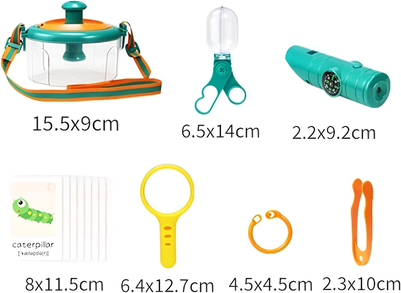 Why2Wise Bug Catcher Kit for Kids - Outdoor Explorer Kit with Insect Box, 2-In-1 Whistle and Compass, Magnifying Glass, Tweezers, Clamp, Insect Cards - Educational Toy 3+ Years Old Boys Girls image number 1