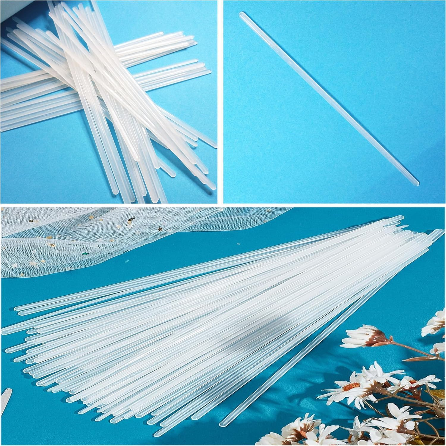 60Pcs Transparent Plastic Boning for Corset, Costume, Bra Underwires and Wedding Dress DIY image number 2