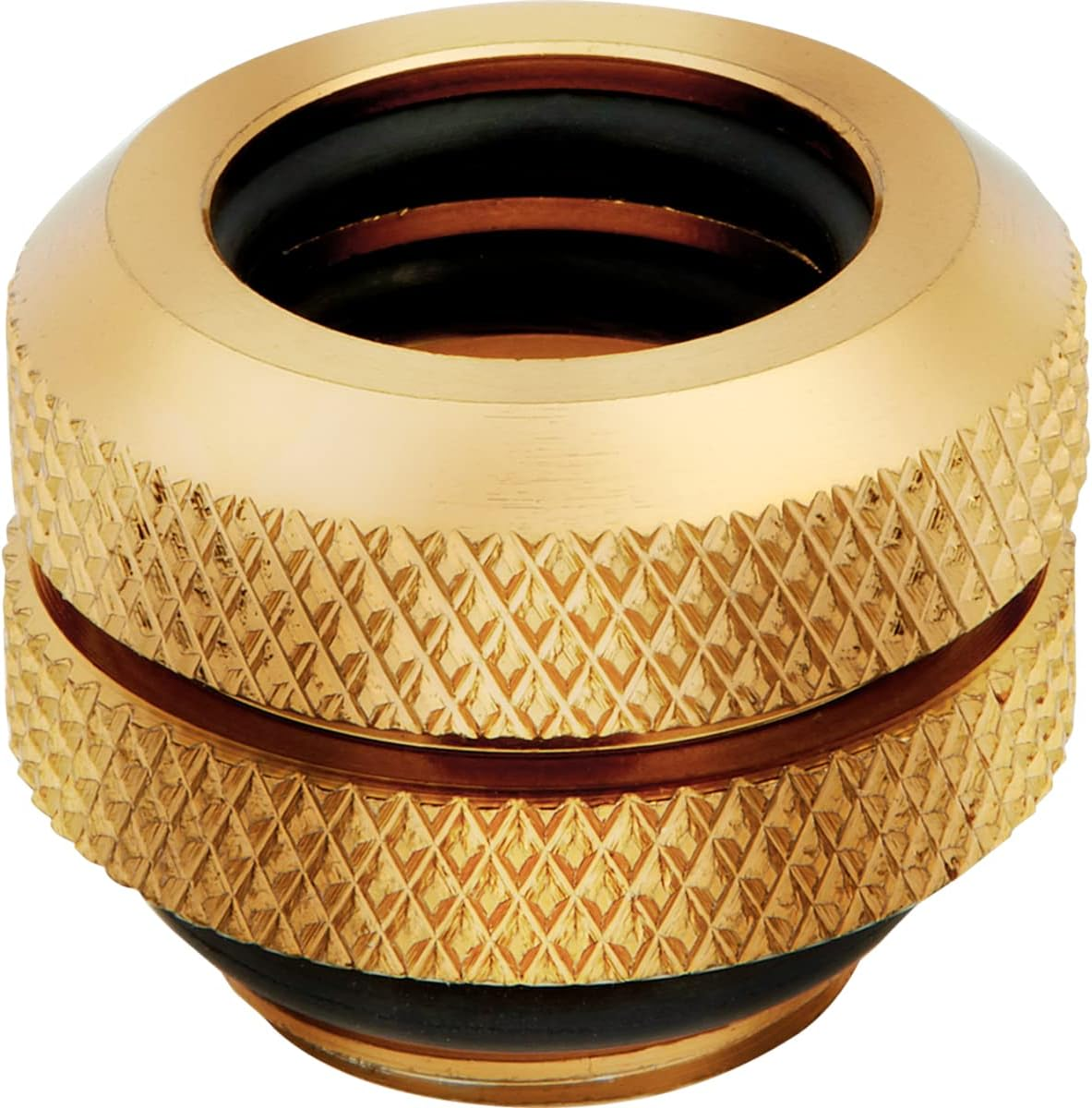 Corsair Hydro X Series XF Hardline 12Mm OD Fittings, Four Pack (G1/4 Inch BSPP Port Threads, Solid Brass Durability, Double O-Ring Design, Compatible with Additional Hydro X Adapters) Gold image number 1
