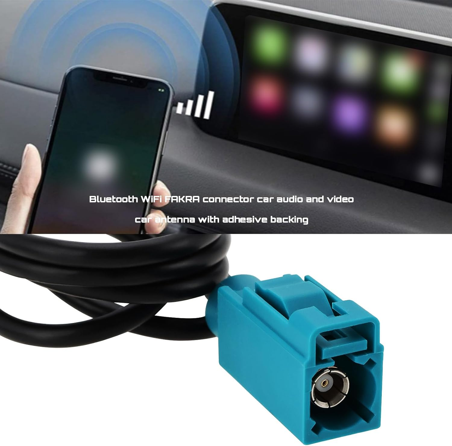 Emsea Vehicle Wifi Bluetooth Antenna FAKRA 2.4Ghz 4G Cellular Hidden Aerial Antenna Compatible with BMW Compatible with Carplay ABS Retrofit Aerial image number 4