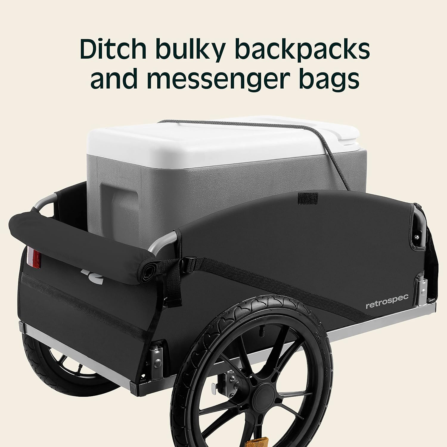 Retrospec Rover Hauler Cargo Bike Trailer with Folding Frame & Weather Resistant Fabric, Large Cargo Carrier, Fits 20&rdquo; - 29&rdquo; Bicycle Wheels image number 2