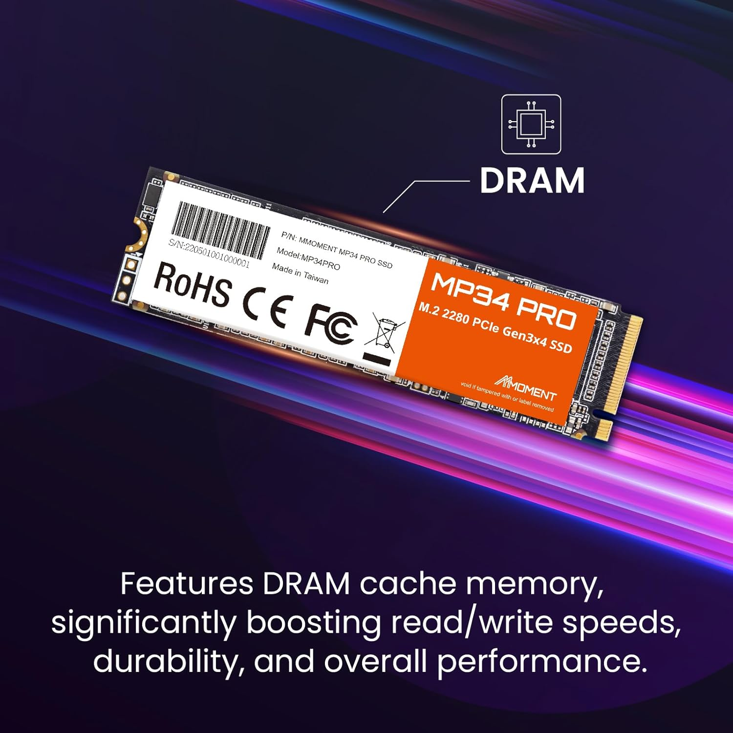 MMOMENT MP34 PRO 1TB Pcie Gen3 Nvme M.2 2280 Internal Solid State Drive, Gen3.0X4, Read Speed up to 3500Mb/S, for Laptop, Desktop and Gaming image number 6