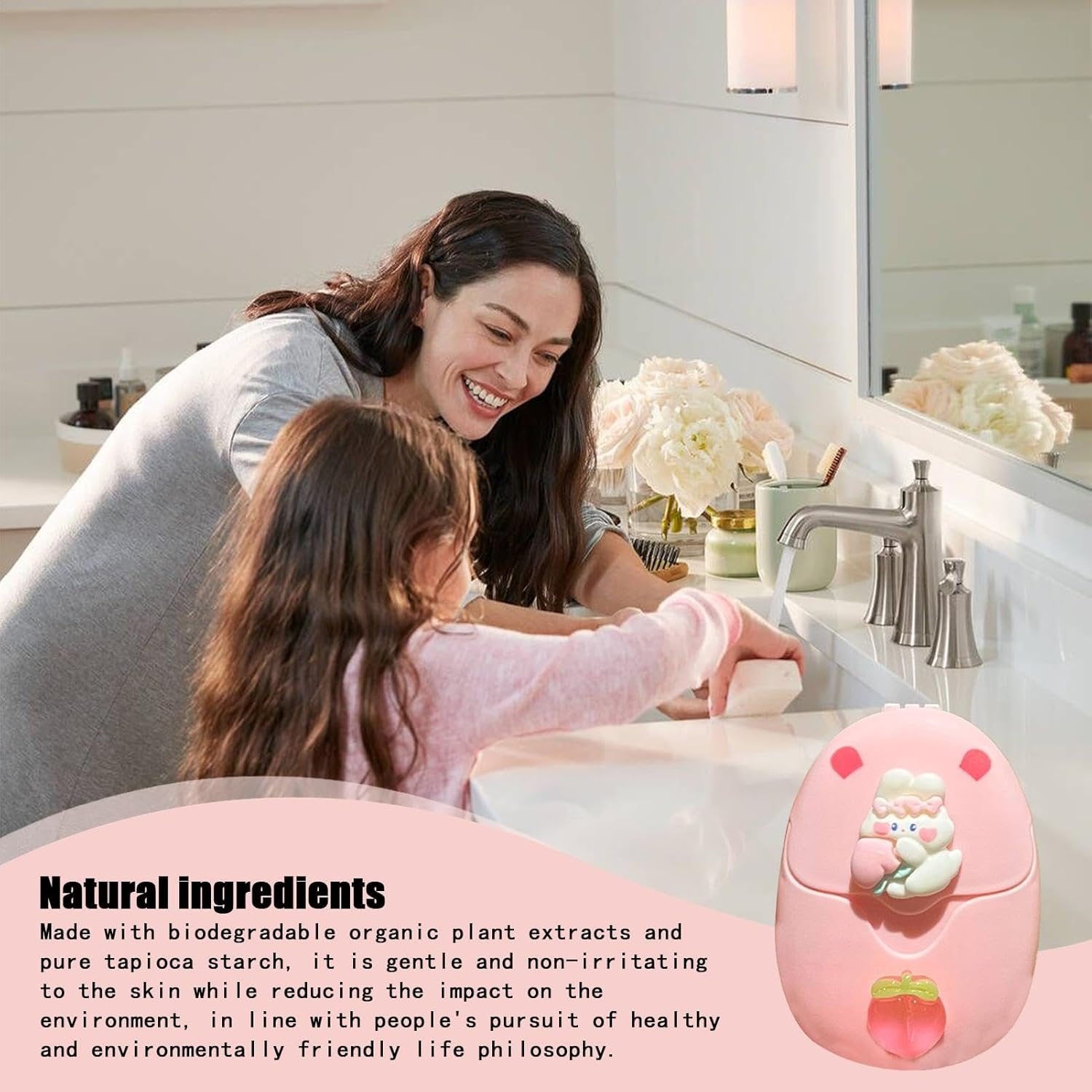 Iouyjiu Soap Paper Sheets, Travel Soap Slices, Compact Handwashing Paper, Cartoon Design, 50 Pieces, Convenient for Picnics, Camping, or Outdoor Activities, 2.95 X 2.17 Inches image number 3