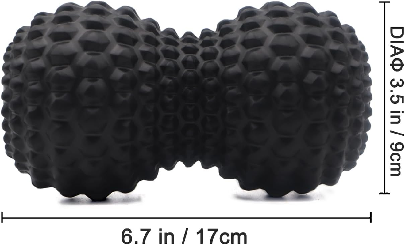 Peanut Massage Ball, Double Lacrosse Massage Roller Ball for Deep Tissue Muscle Massage, Physical Therapy, Myofascial Release, Trigger Points, Muscle Knots, and Yoga Therapy (Black) - Pink image number 7