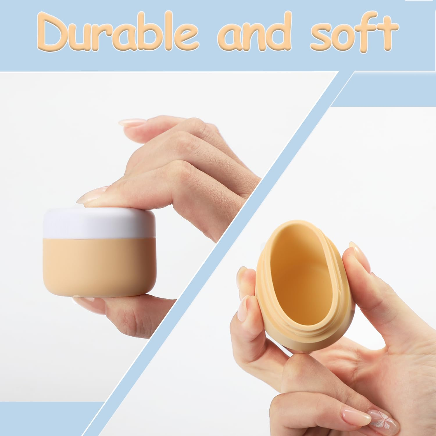 4-Pack 30Ml Refillable Silicone Cosmetic Jars with Clear Storage Bag &ndash; Bpa-Free Mini Containers for Creams, Lotions & Skincare &ndash; Ideal for Travel and Daily Use image number 1