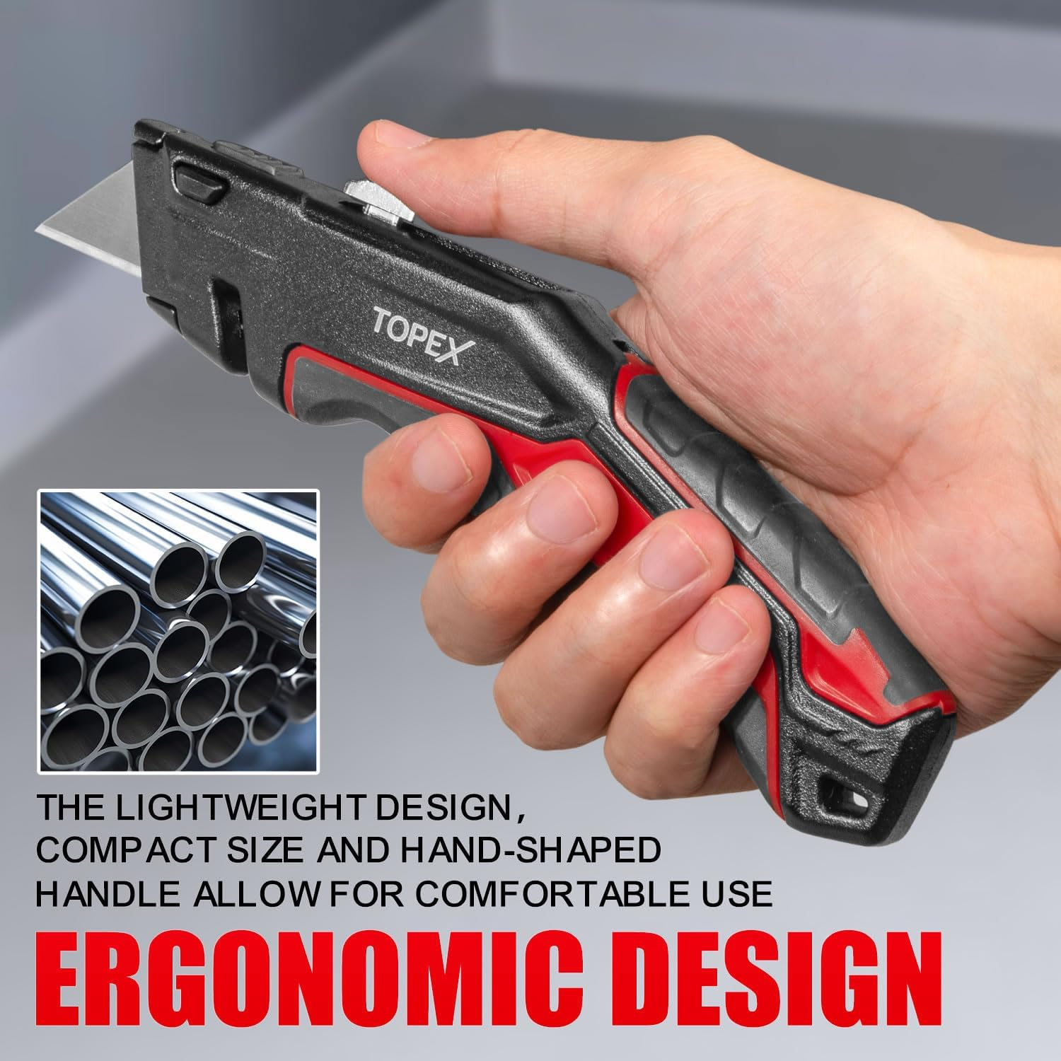 TOPEX 58PCS Folding Utility Knife Set Pocket Blades Box Cutter W/Retractable Blade