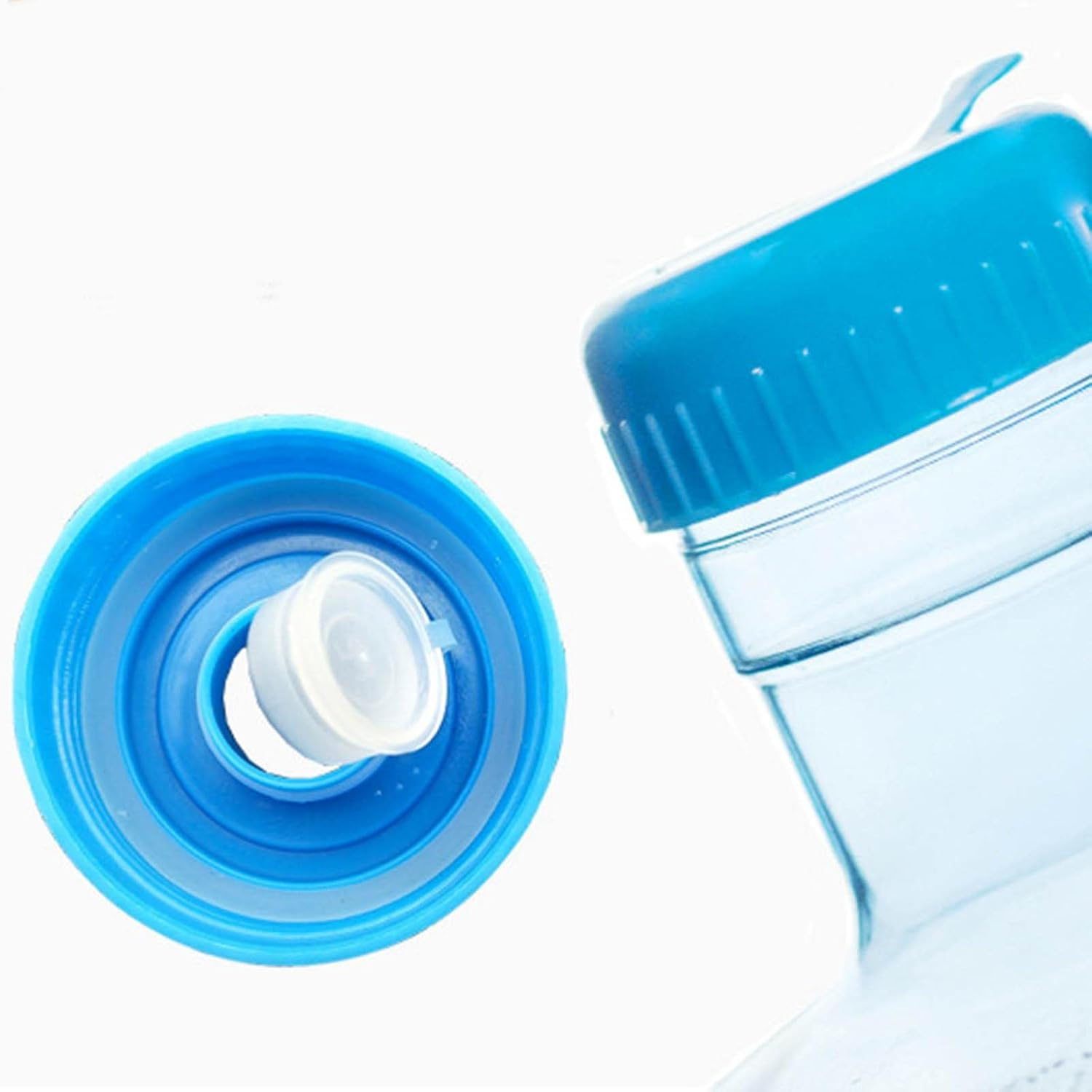 Koolsoo Thickened Water Dispenser Bottle Jug Plastic round Mineral Water Barrel Reusable Bottled Water Bucket for Camping Outdoor Car Washing Picnic, 18.9L image number 3