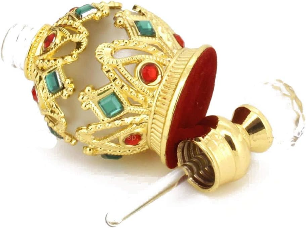 Suoirblss Vintage Glass Aromatherapy Empty Bottle Perfume Bottles Empty Refillable Essential Oil Bottle Decorative Bottles for Living Room (Gold) image number 5