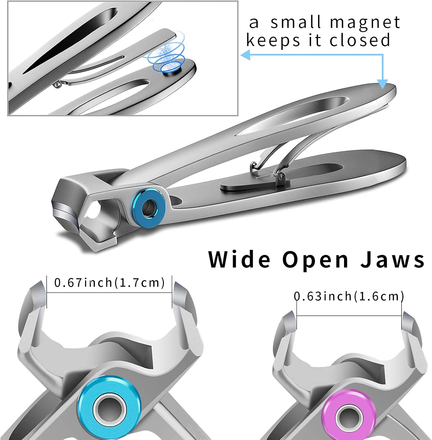 Nail Clippers Set,Fingernail Toenail Clippers for Thick Nails,Nail Clipper for Adult Men Women Seniors