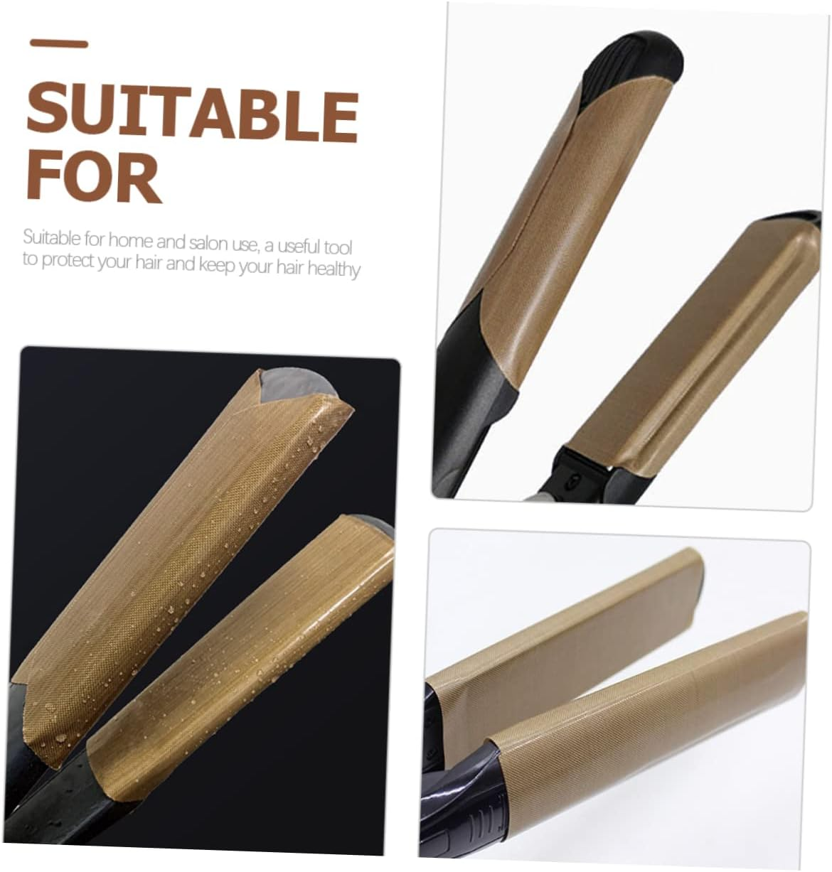 Healeved 10Pcs Insulated Perm Stick Heat Protection Straightener Sticker Fabric Decal for Hair Tools Curling Iron Sticker Heat Resistant Use during Flat Ironing and Curling image number 5