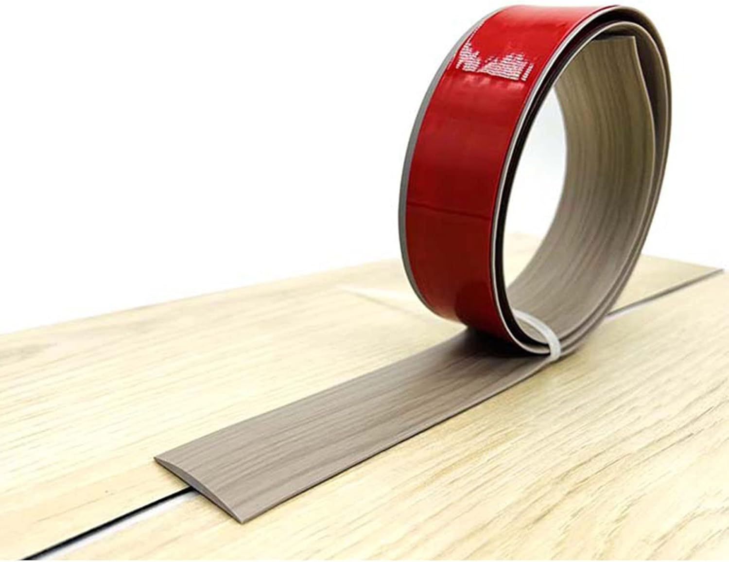 Floor Transition Strip, Self Adhesive Vinyl Floor Edging Trim Transition Strip, Floor Cover Strips, Laminate Floor Strip 1.5&rdquo; Wide Vinyl Floor Flat Divider Strip for Joining Floor Gaps (Brown)