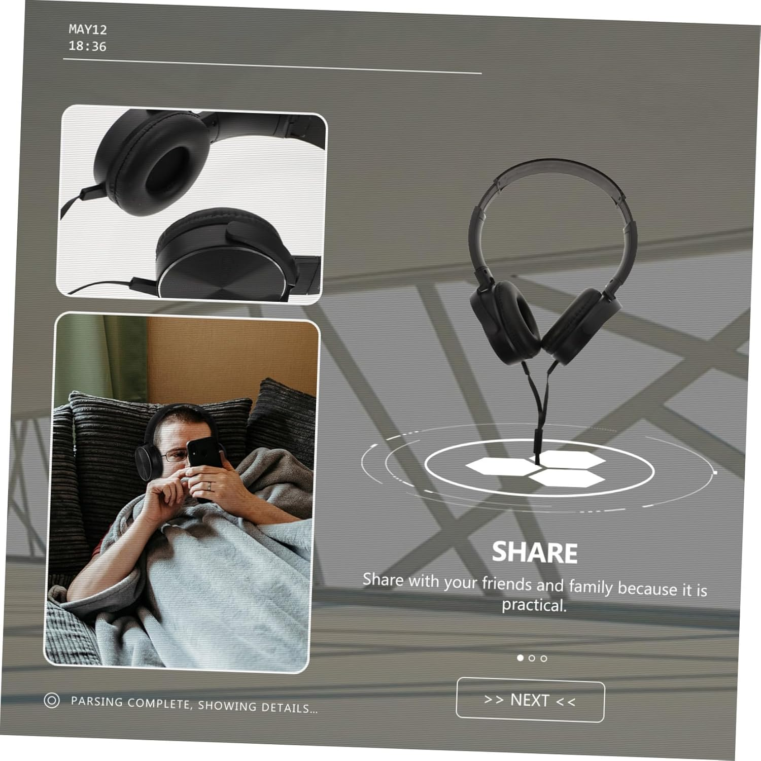 Tofficu Wired Headset with Microphone, Stereo Head-Mounted Headphone for Desktop Computer, Black On-Ear Music Headphone Suitable for Gaming and Online Communication image number 4