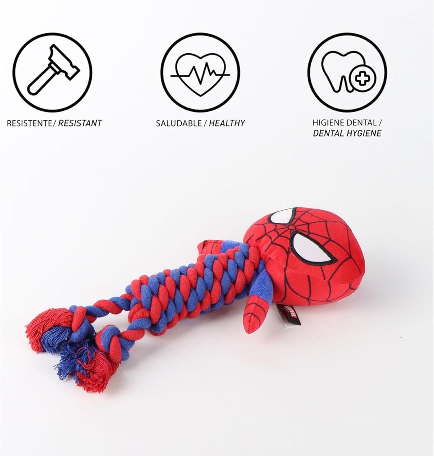 CERD&Aacute; LIFE'S LITTLE MOMENTS Spiderman Teether for Dogs, Durable Rope Toy for Pets, Cleans Teeth and Gums, Teether for Small and Large Dogs