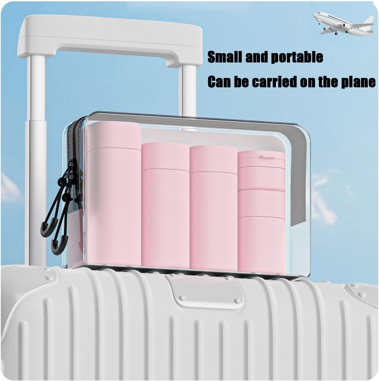 Travel Bottles for Toiletries, 5 Pack Travel Size Containers Silicone Travel Bottles Set with Clear Zipper Toiletry Bag, Leakproof Refillable Squeeze Travel Containers for Shampoo (Pink) image number 1