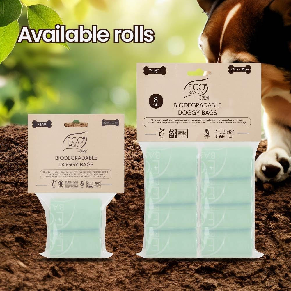 Eco Basics White Magic Biodegradable Doggy Bags (8 Rolls) image number 2