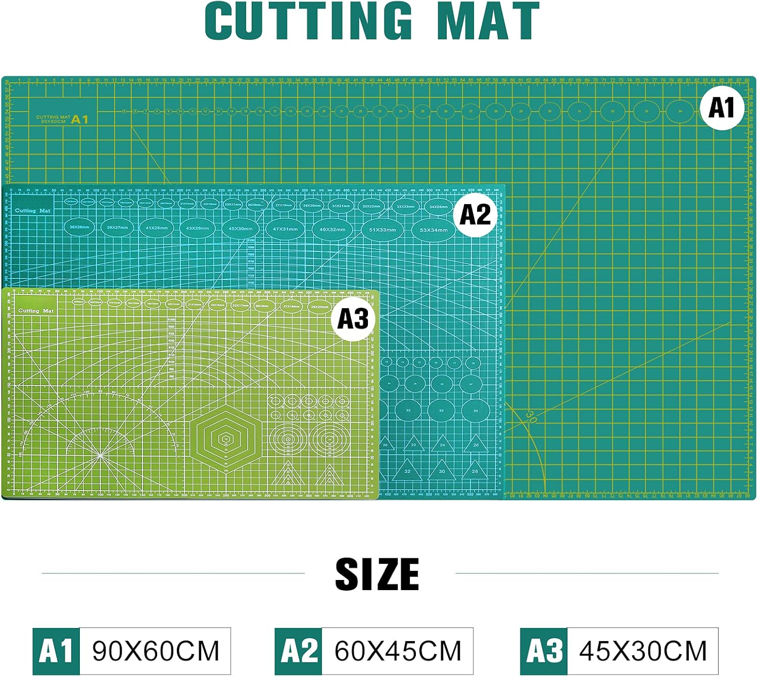 Self Healing Colourful Cutting Mat A3(45X30Cm), Great for Scrapbooking, Quilting, Sewing and All Arts & Crafts Projects A3 image number 4