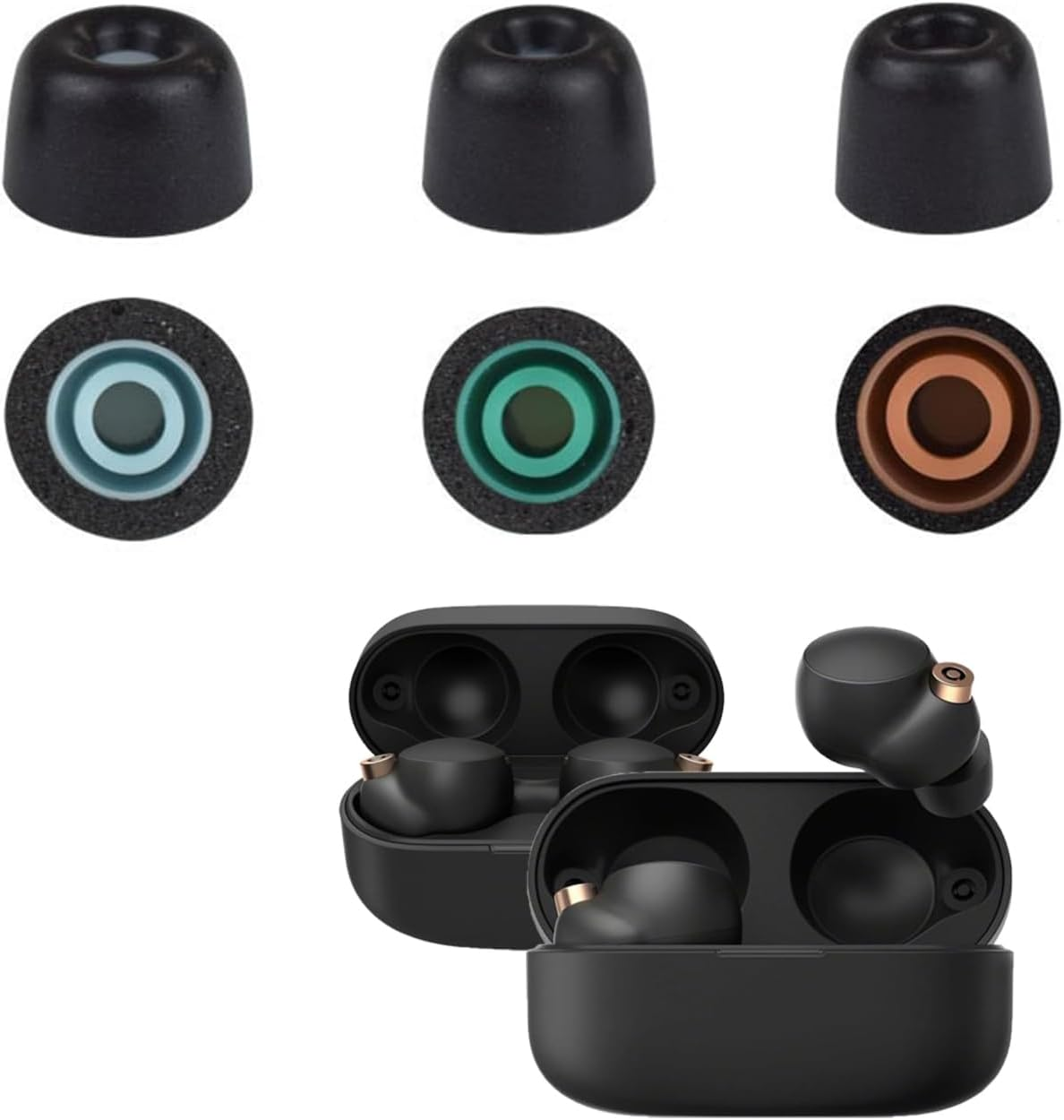 3 Pairs Replacement Eartips Earbuds Buds Set for Sony Wf-1000Xm5/Xm4,Premium Silicone Ear Tips with 5-In-1 Cleaning Kit Secure Fit, Noise Isolation & Comfortable Upgrade Accessories image number 5
