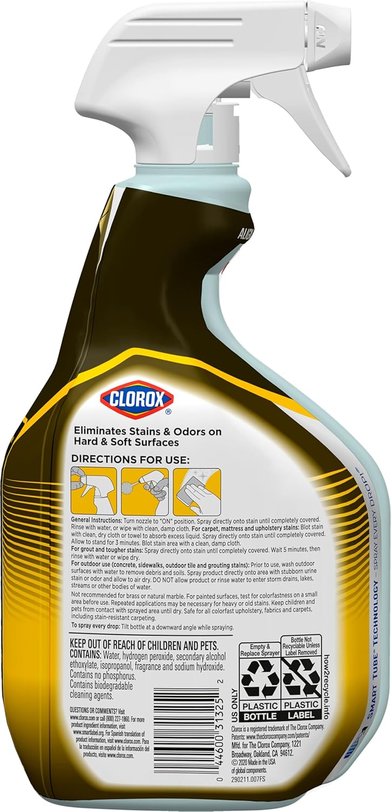 Clorox Urine Remover for Stains and Odors, Spray Bottle, 32 Ounces image number 1