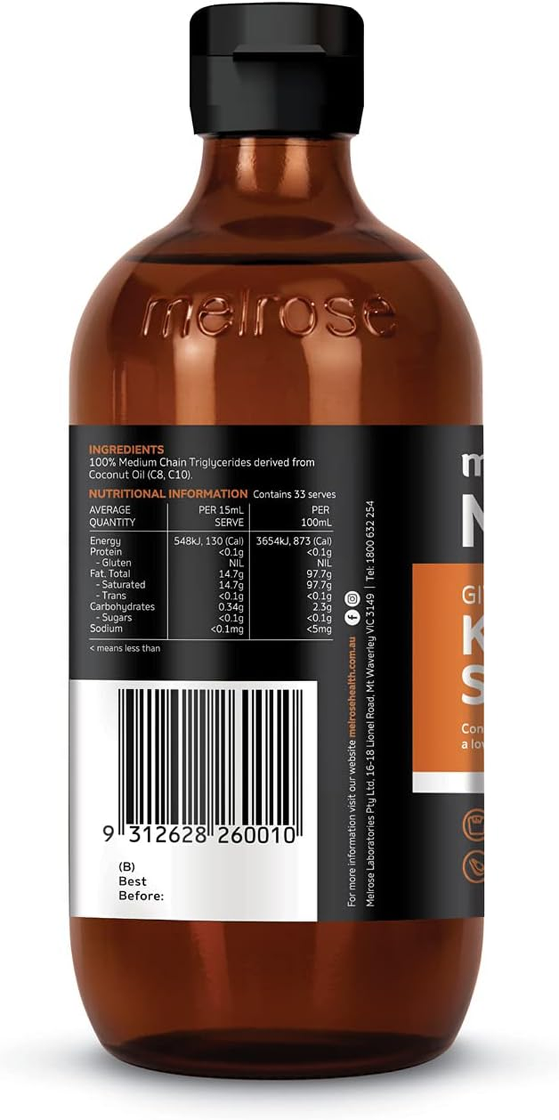 Melrose MCT Oil Kick Start, 100% Coconut Oil, 500Ml image number 5