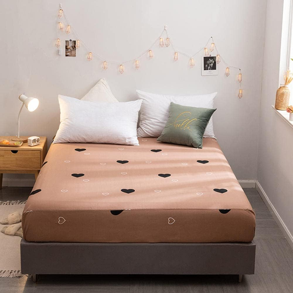 Luxurious Bottom Sheet to Fit Snugly around Your Mattress,Pure Cotton Printed Stylish Bed Linen,Double King-Size Protective Cover for Apartment Bedroom-Blue_2_150X200Cm image number 6