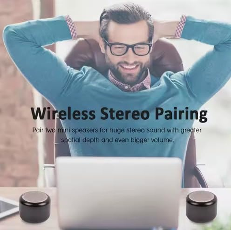 Hype Audio Portable Mini Bluetooth Wireless Speaker, Lightweight Super Compact, Enhanced Stereo Sound Bass for Outdoor, Sport, Party, Desktop, Bedroom and Camping (Gold) image number 2