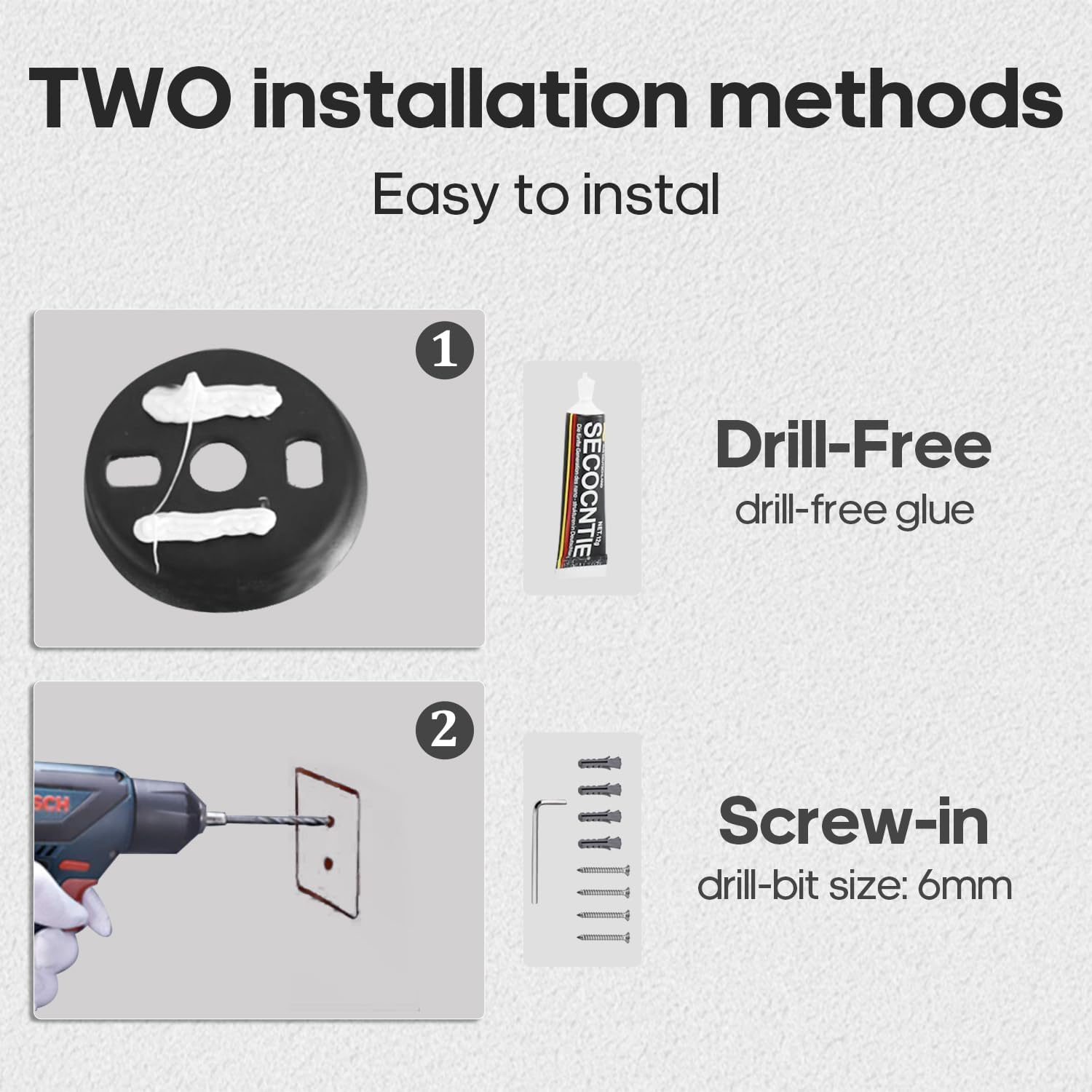 Decaura Toilet Paper Holder, Stainless Steel Roll Holder, Bathroom Tissue Rack, Drill-Free or Screw-In, Chrome image number 3