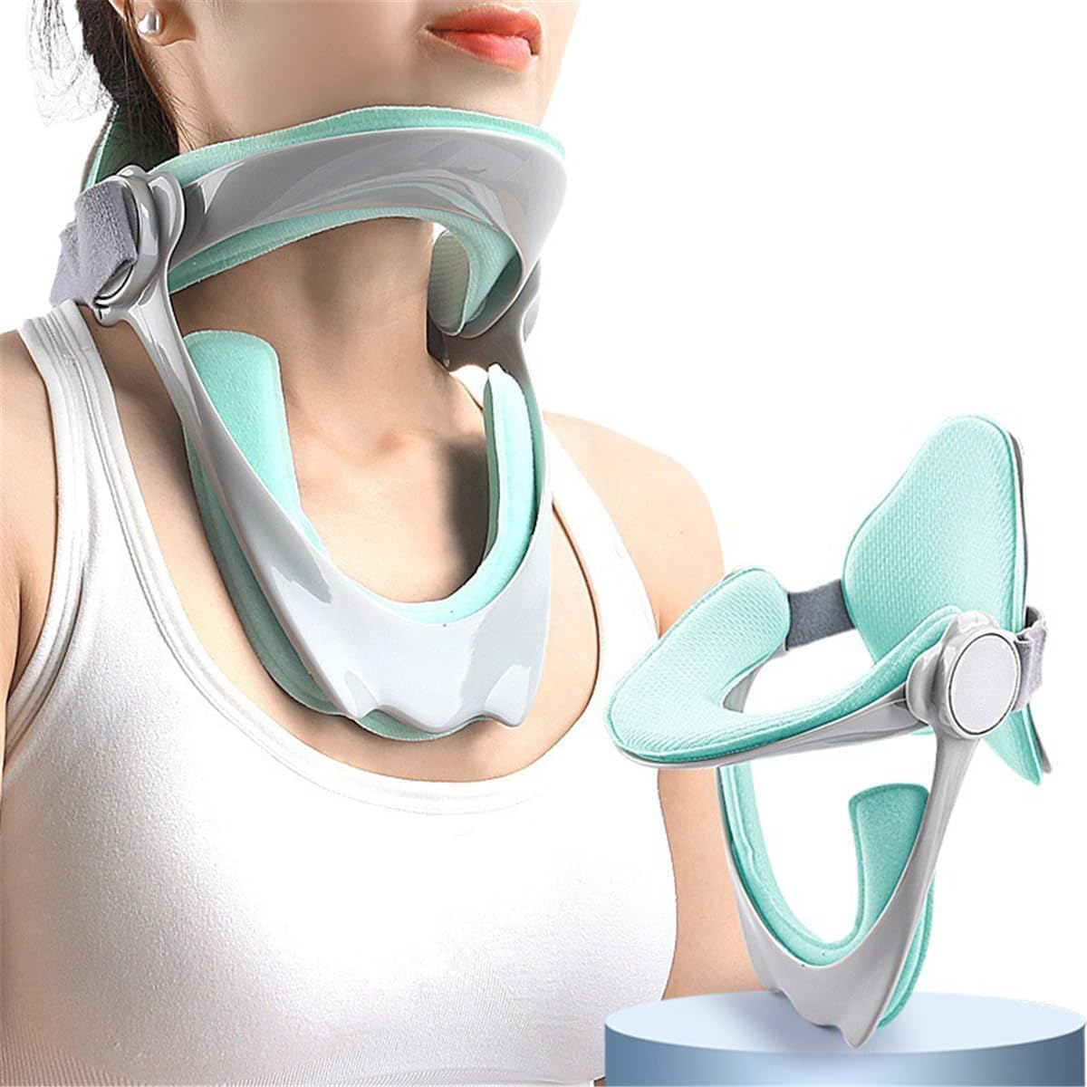 IODOO 360&deg;Adjustable Neck Brace for Forward Head Posture Correction, Cervical Neck Traction Device, Effective Neck Posture Corrector, Neck Stretcher to Relieve Pressure