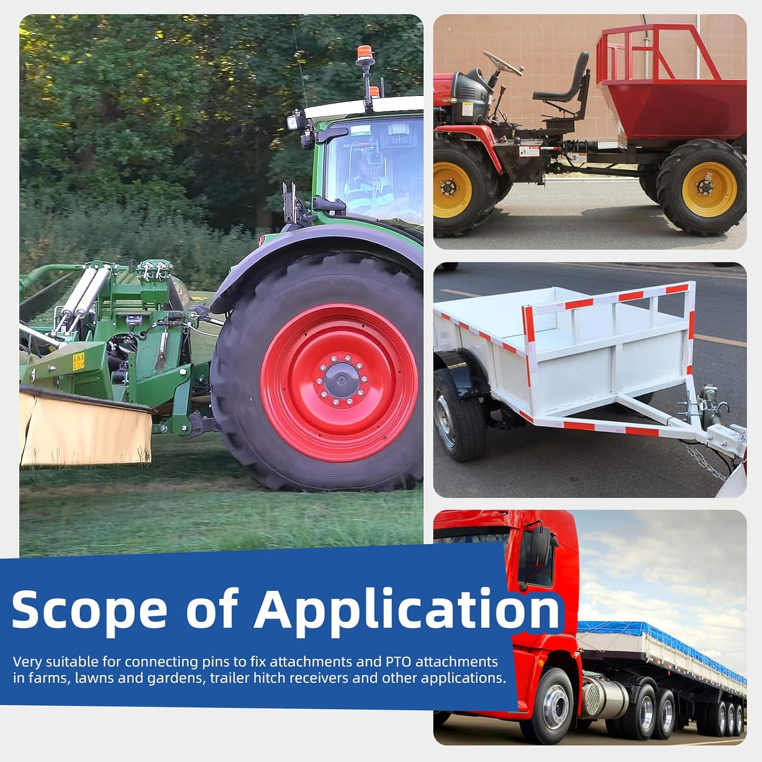 Glarks 9Pcs 4.5/6/8/10/11Mm Lynch Pins and Square & Arch Shapes Wire Lock Pins Set, 3 Styles Hitch PTO Pins, Towing PTO Shaft Hitch Pins, Wire Lock Trailers Pins for Mechanics, Cars image number 2