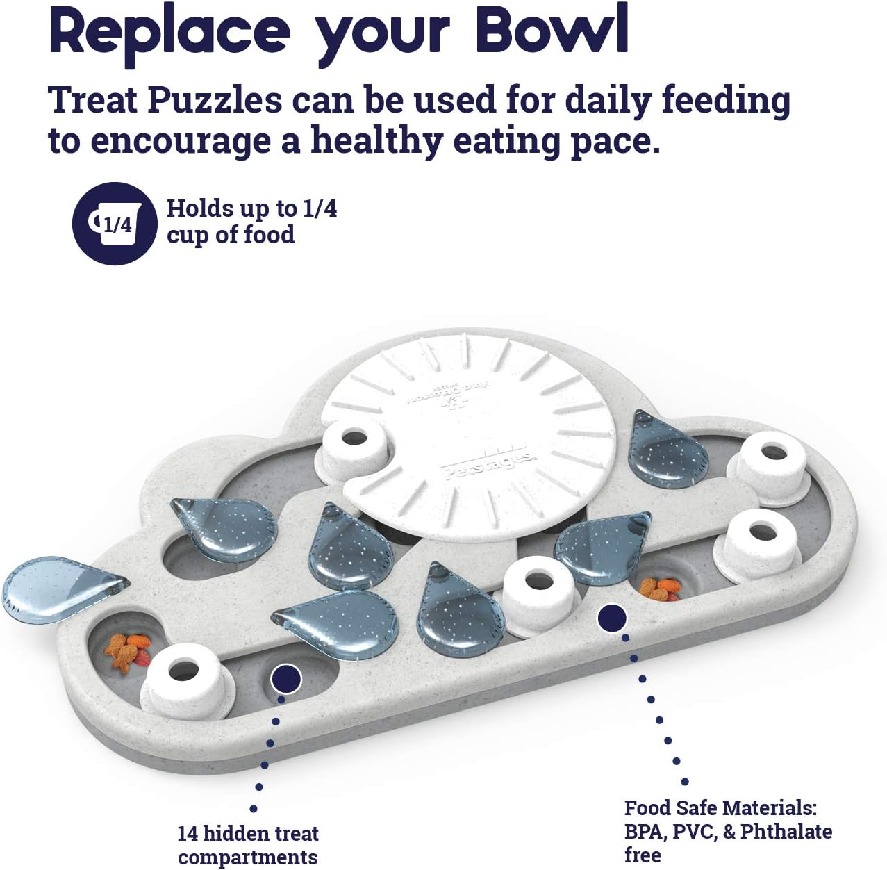 Petstages Nina Ottosson by Rainy Day Puzzle & Play - Interactive Cat Treat Puzzle image number 3