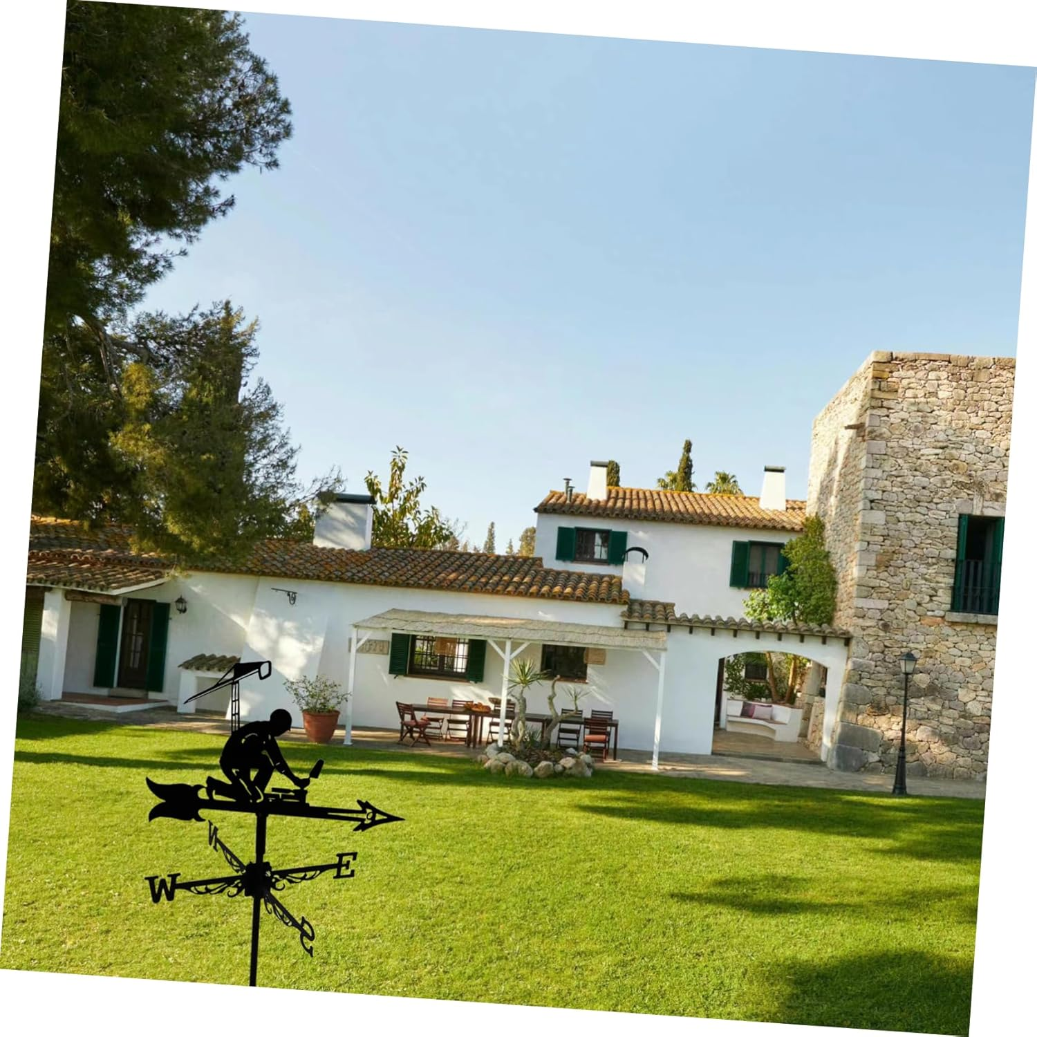 KONTONTY Wind Vane Large Wind Sock Wind Spinner Wind Indicator Wind Direction Measuring Instrument Roof Wind Direction Indicator for Garden Courtyard Roof Decoration Rooftop Vane image number 5