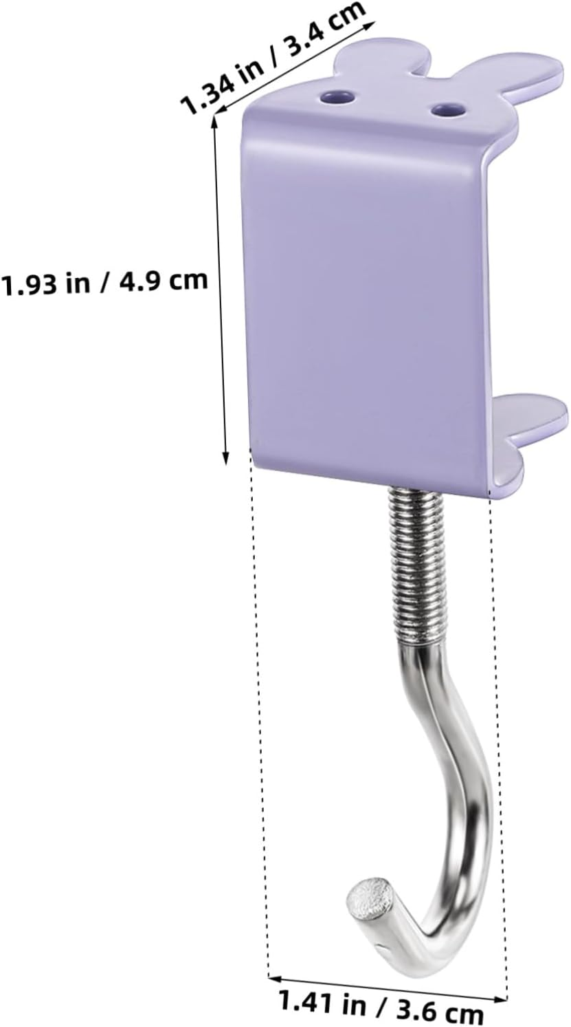 VILLFUL 4Pcs Desk Edge Hook Space Saving Bag Holder Clamps Metal Desk Hooks Office Accessories image number 4