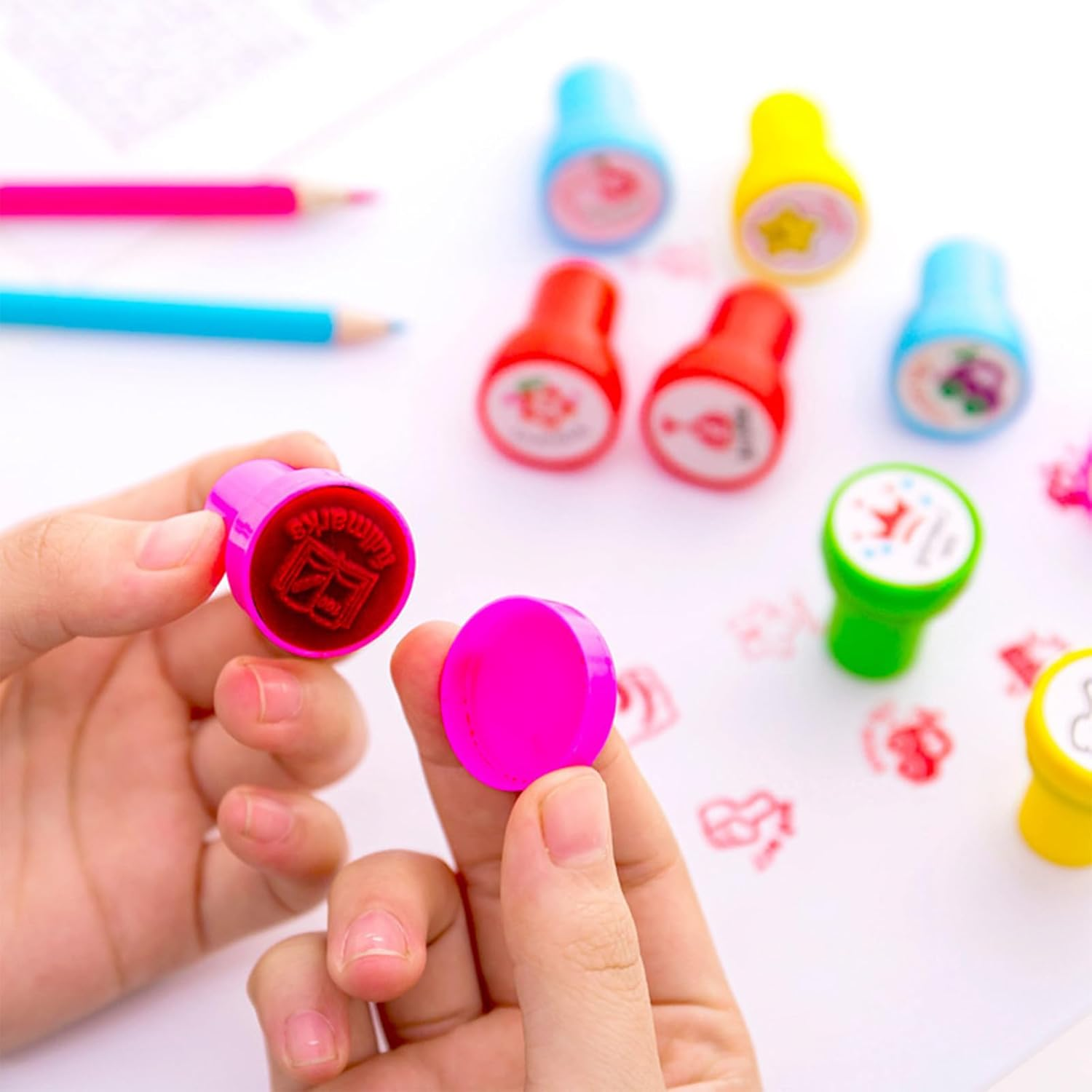 Self-Inking Teacher Stamp Set, 10 Pcs Motivational Stamps for Grading & Encouragement,Teacher Supplies (Different Kinds) image number 6