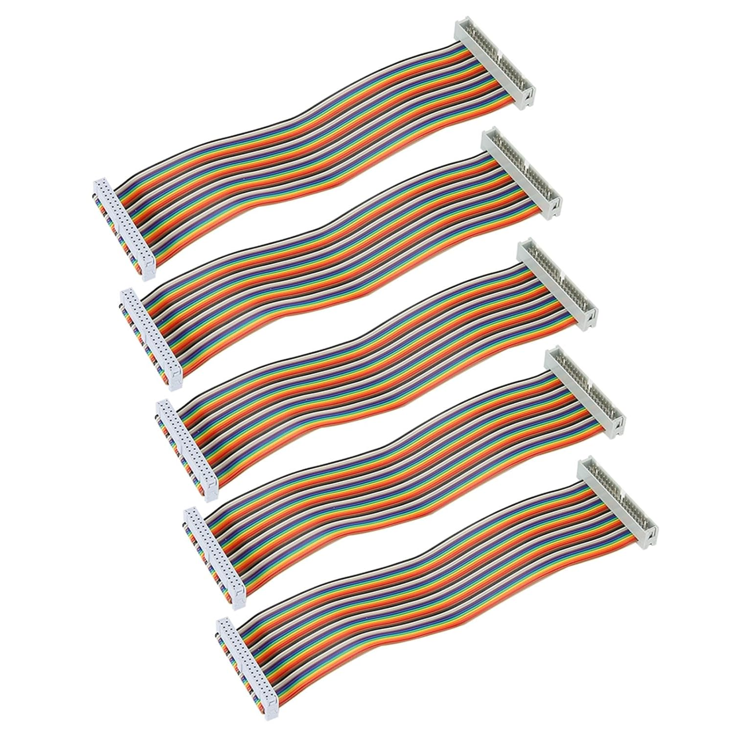 Denash GPIO Line Male to Female 40 Pin Cable, 5 Pieces for (Multicolor, Copper, 20Cm) image number 5