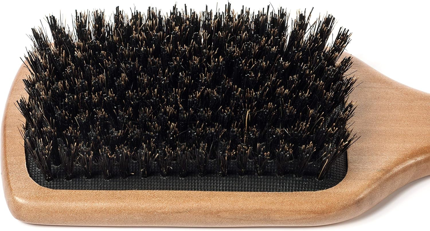 Grannaturals Boar Bristle Hair Brush for Women and Men - Natural Wooden Large Flat Square Paddle Hairbrush - for Thick, Fine, Thin, Wavy, Straight, Long, or Short Hair image number 2