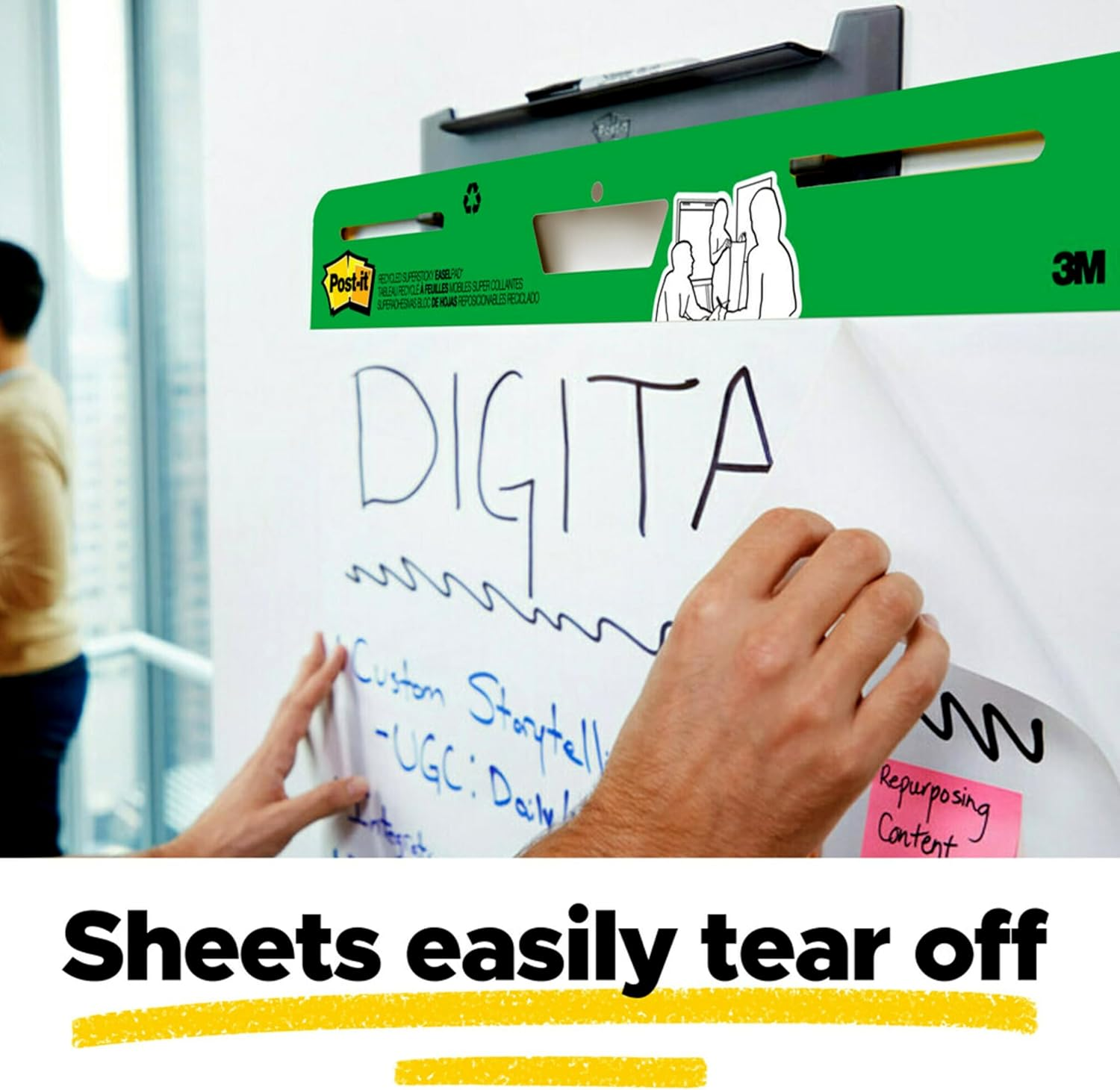 Post-It Super Sticky Recycled Easel Pad White 635Mm X 775Mm 559RP image number 3