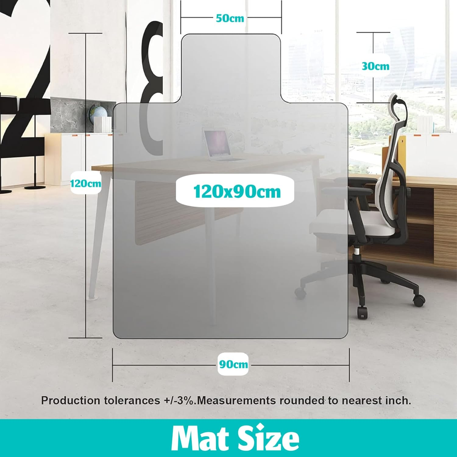 Anyuainiya Office Chair Mat for Carpet, 120X90Cm Clear Floor Mats with Lip, Computer Desk Chair Mat for Low Carpeted Floors, Easy Glide for Office or Home with Extended Lip image number 1