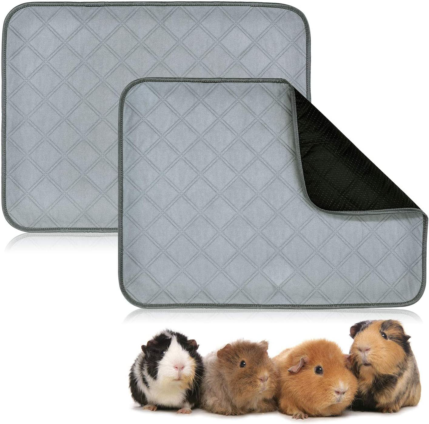 BWOGUE Guinea Pig Fleece Cage Liners, 2 Pack Washable Guinea Pig Pee Pads, Waterproof Reusable& anti Slip Guinea Pig Bedding Super Absorbent Pee Pad for Small Animals image number 1