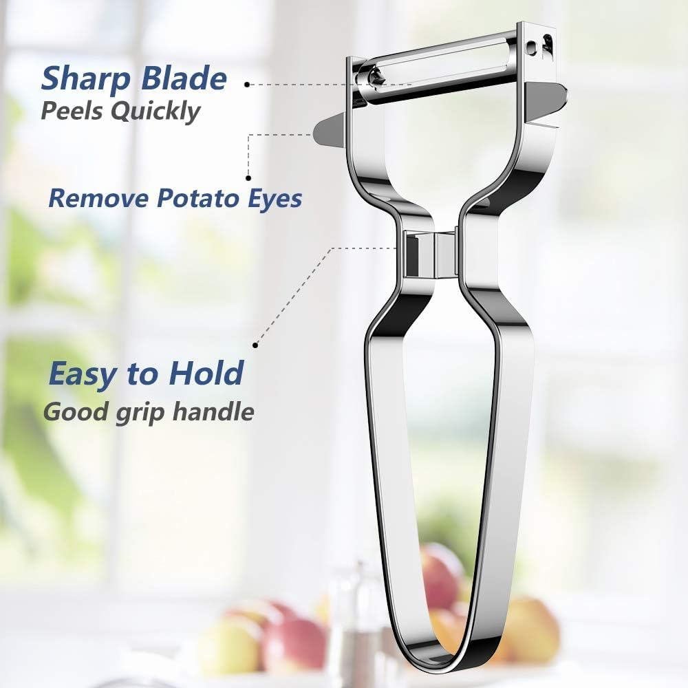 Stainless Steel Vegetable Peeler for Kitchen &ndash; Sharp Y Peeler Carrot Peeler with Ergonomic Handle, Easy Grip Potato Peeler Fruit Peeler, Rust Resistant Veggie Peeler, Easy Clean & Dishwasher Safe image number 3