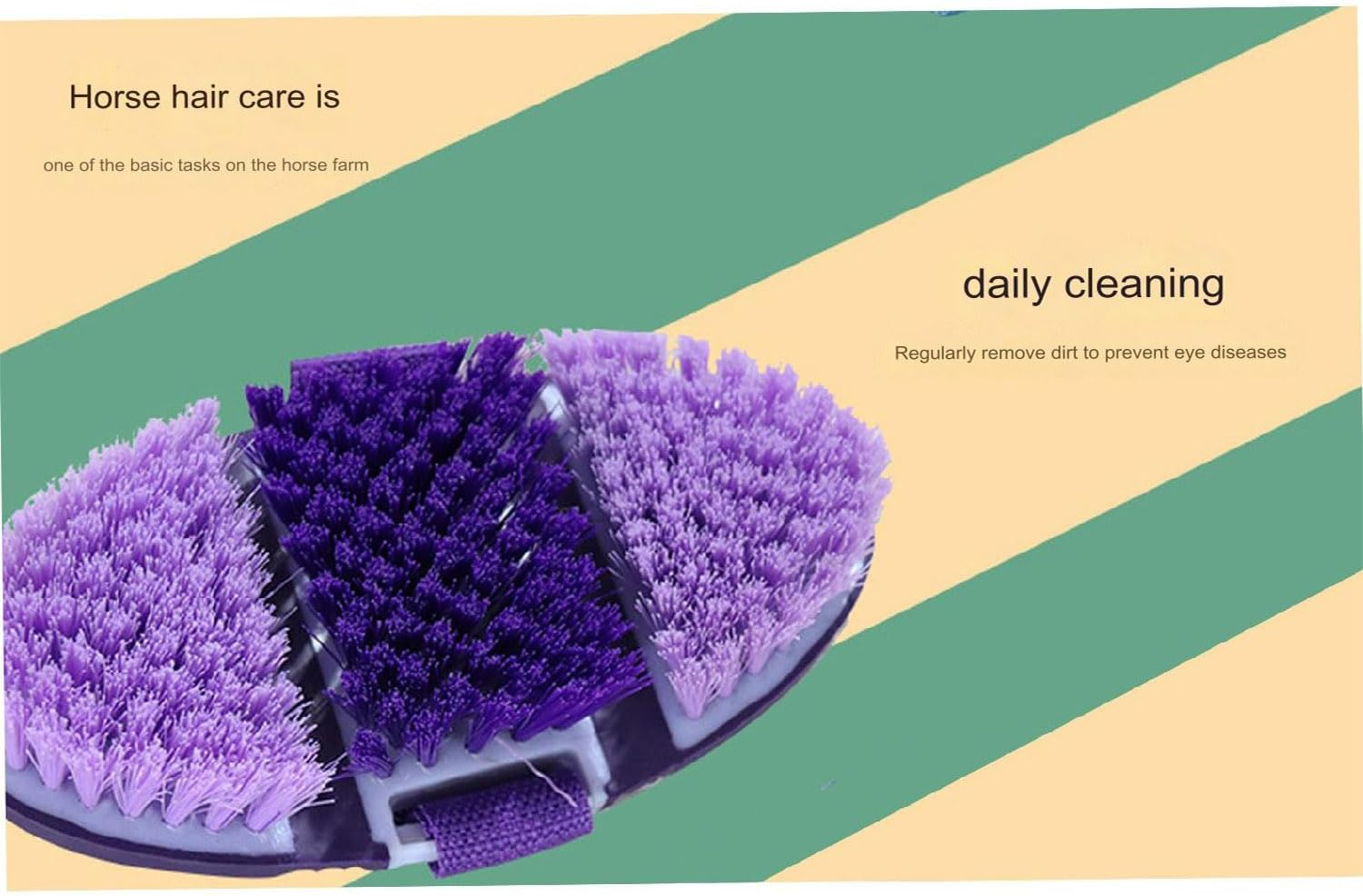 Horse Brush Grooming Tool for Horses Bendable Horse Care Tool Horse Cleaning Soft Brush Horse Grooming Supplies （Purple）