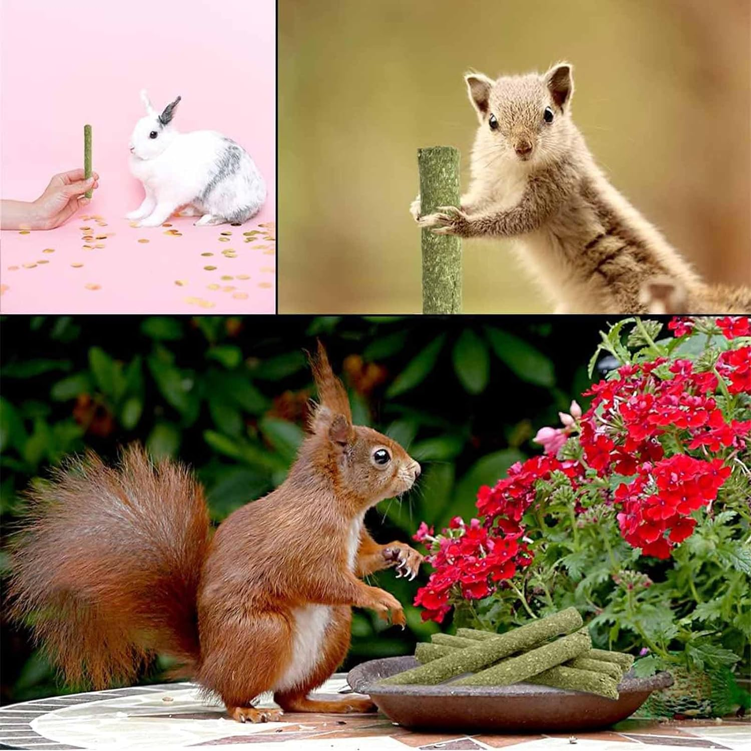 20PCS Rabbit Toys Bunny Chews Timothy Hay Stick,Bunny Toys for Rabbits, Hamster Guinea Pig Small Animal Chew Toys,Pet Chew Toy Treats for Chinchilla Guinea Pigs Rabbits Squirrel Hamster Bunny image number 1