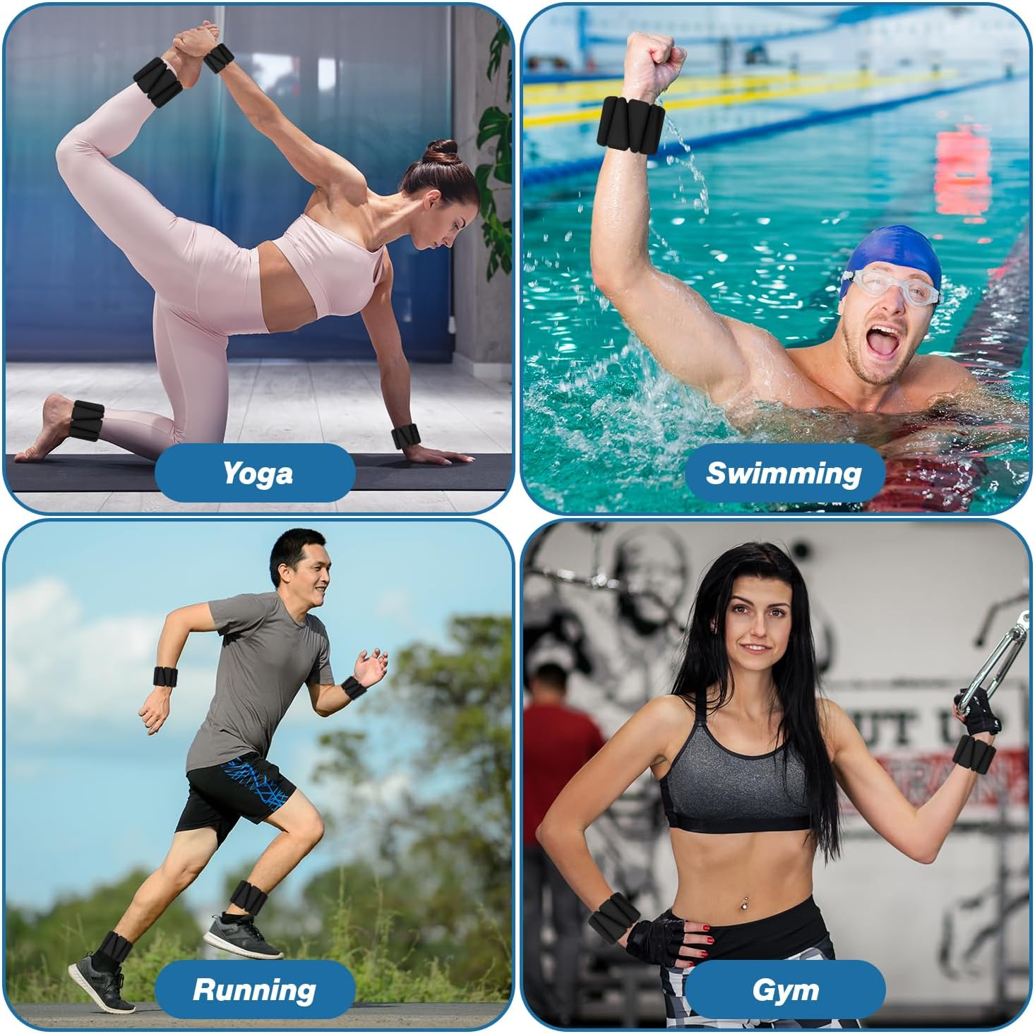 Ankle Weights, Wrist & Ankle Weights for Exercise/Home Gym, Use for Pilaties, Fitness, Weight Loss, Aerobics and Walking, Weighted Ankle Weights for Women and Men. 2 Pack, 2Ib - Pink image number 2