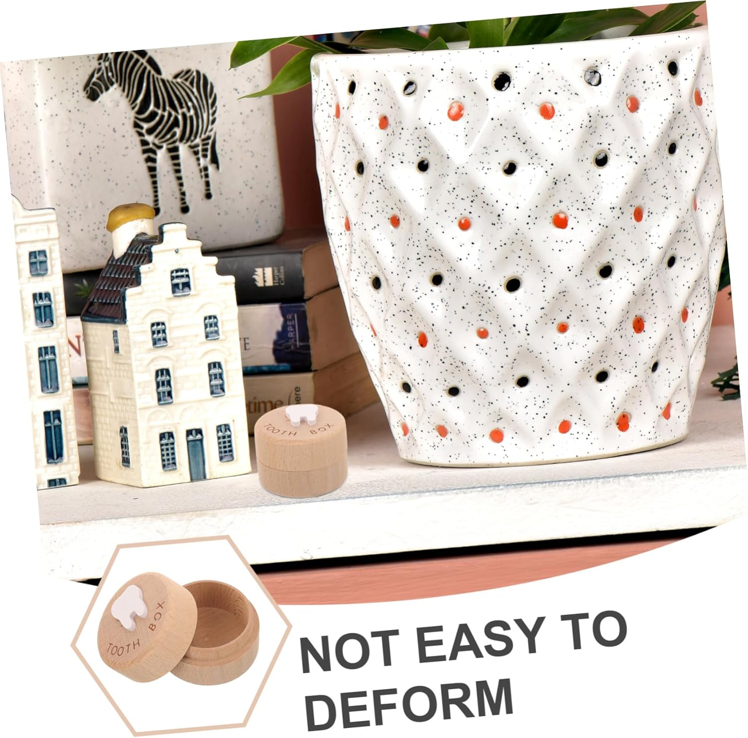 Baby Tooth Box and Fetal Hair Holder Wooden Keepsake Organizer Lid for Children Teeth and Hair Storage Newborn Memorabilia Storage Box image number 6