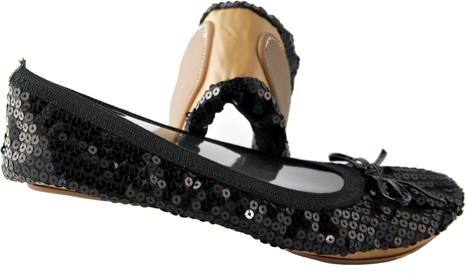 Fit in Clouds Womens Sequin Foldable Portable Flats