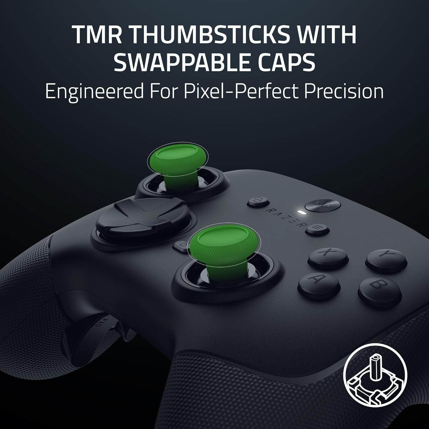 Razer Wolverine V3 Pro 8K PC Wireless Gaming Controller: 8000 Hz Polling Rate - TMR Thumbsticks with Swappable Caps - up to 36 Hr Battery - 6 Remappable Buttons - Fast Triggers - Carrying Case - Black image number 6