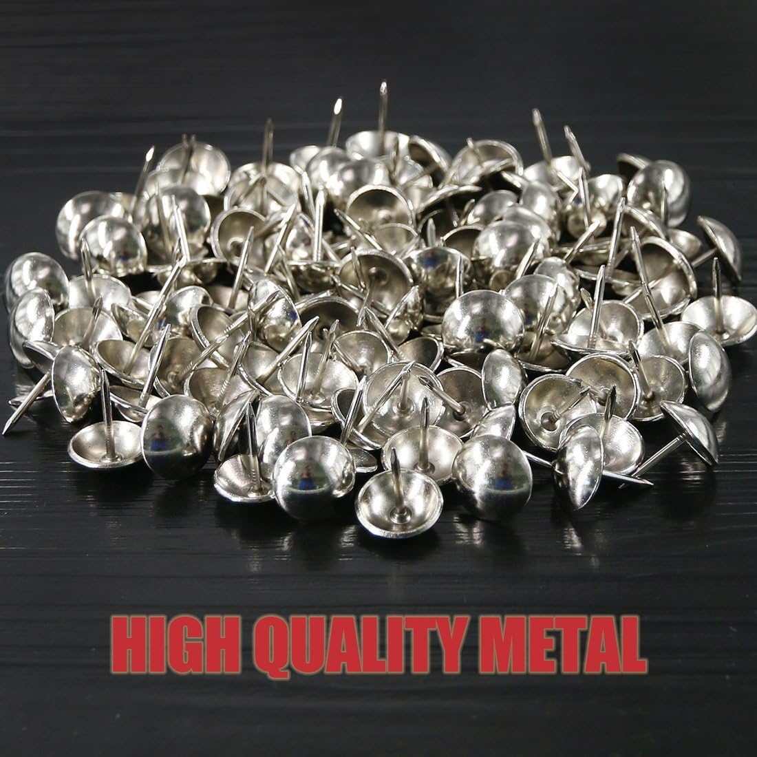 Hilitchi 200 Pieces 5/8'' (16Mm) round Dome Head Vintage Decorative Upholstery Nails Tacks Furniture Sofa Thumb Tacks Nails Pins with Clear Plastic Case (Silver) - Red Copper image number 5